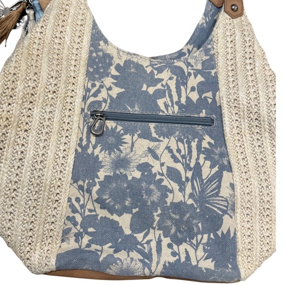 Sakroots The Sak Roma Shopper Hobo Shoulder Bag Tote Purse Woven Straw Canvas - Picture 8 of 16